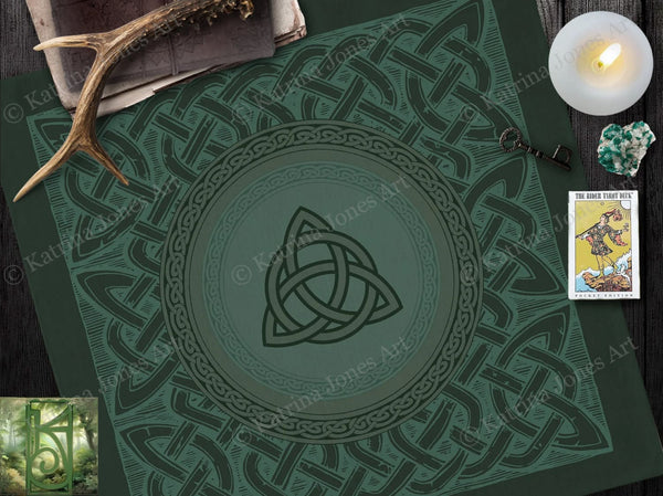 Celtic Altar Cloth Tarot Triple Knot Decor Square