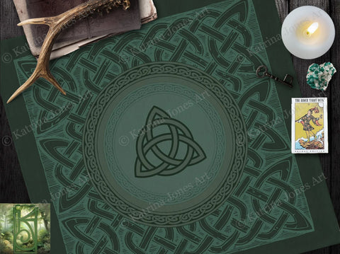 Celtic Altar Cloth Tarot Triple Knot Decor Square