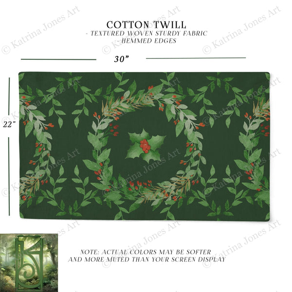 Holly Yule Altar Cloth Tarot Rectangle Rec
