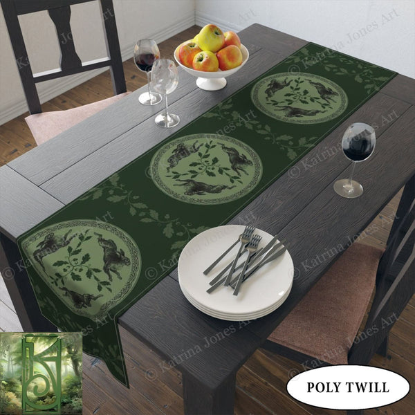 Celtic Hare Table Runner - Leaping Rabbit Altar Cloth