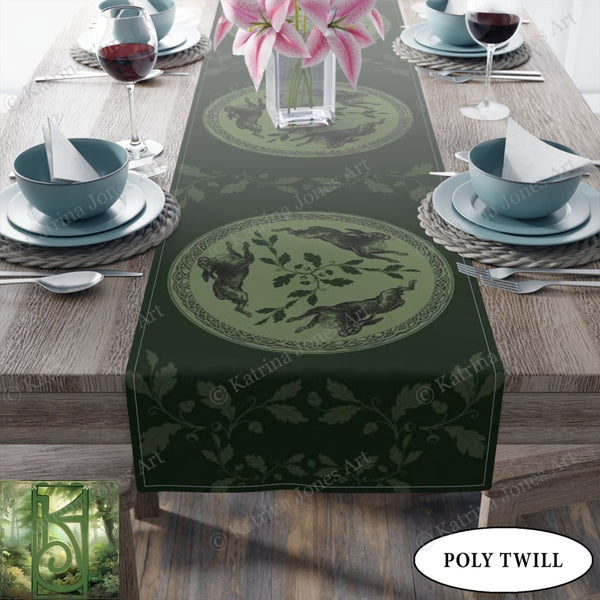 Celtic Hare Table Runner - Leaping Rabbit Altar Cloth