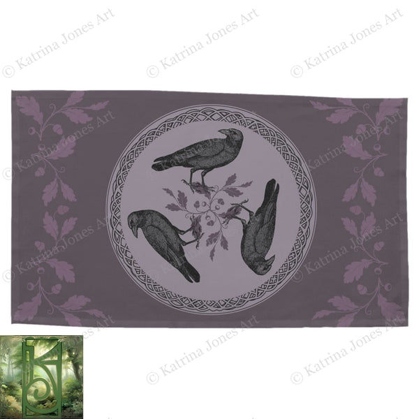 Tarot Cloth Altar Celtic Raven Nordic Pagan Decor Rec