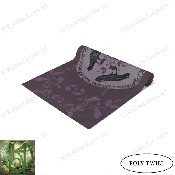 Raven Celtic Altar Table Runner - Gothic Witchy Decor With Black Bird Vibe