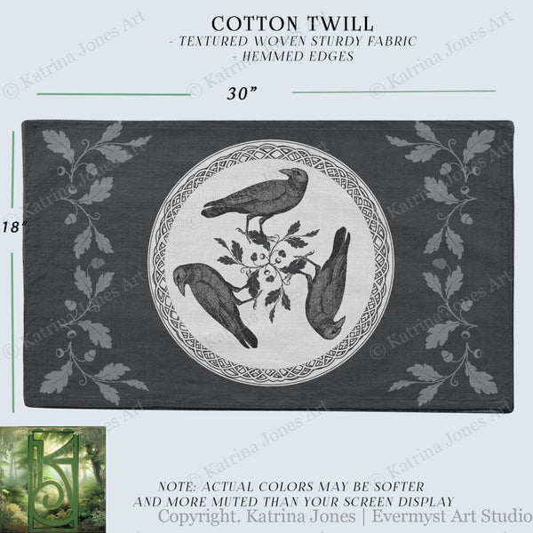 Tarot Cloth Altar Celtic Raven Nordic Pagan Decor Rec