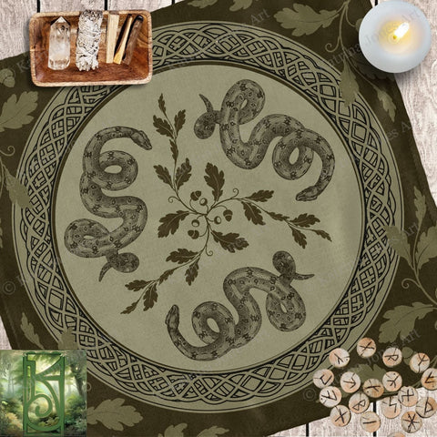 a picture of a table with a snake on it