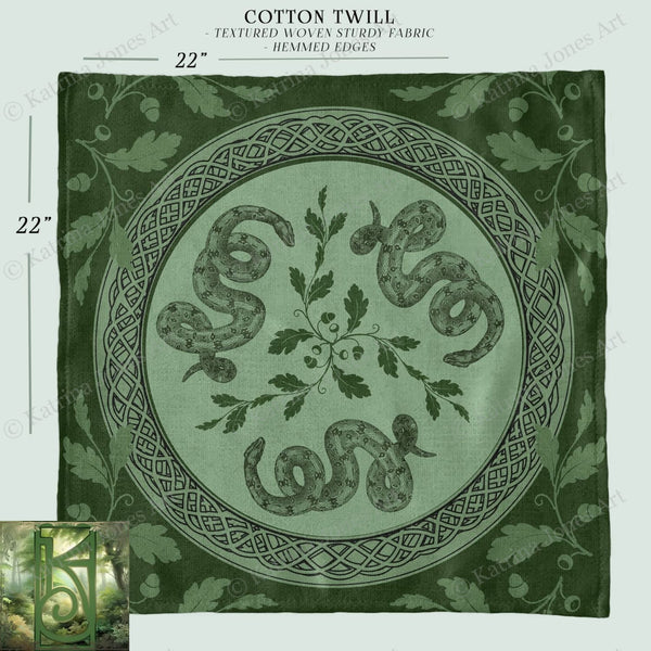 a green and white picture of a snake in a circle