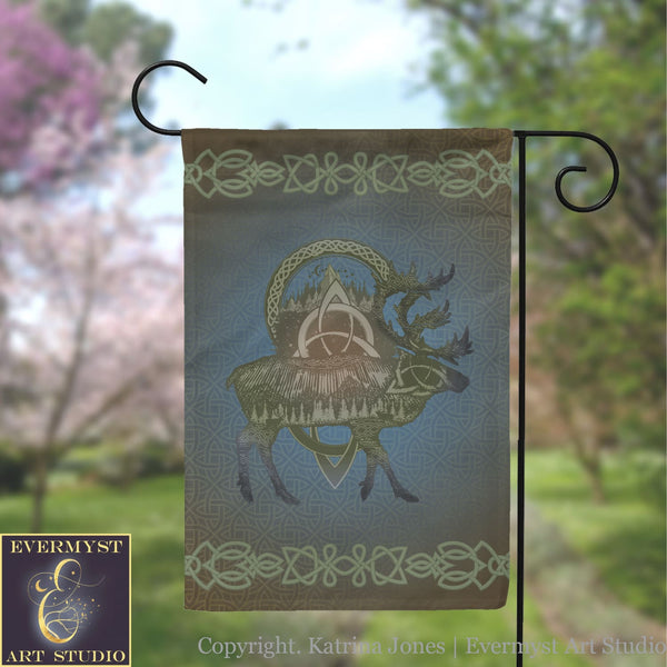 Celtic Viking Woodland Garden Flag