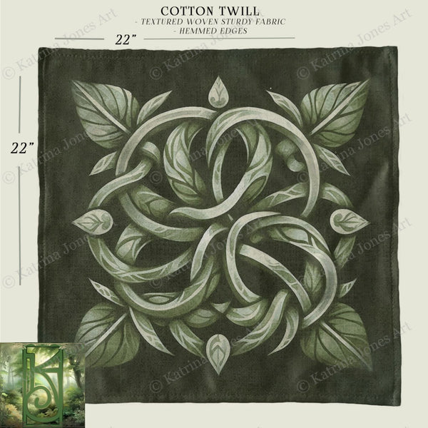 a drawing of a green square with leaves on it