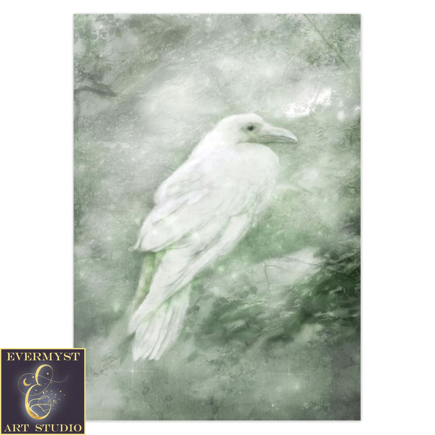 Celtic White Raven Greeting Card Fantasy Mystical Blank Notecard 10 Cards