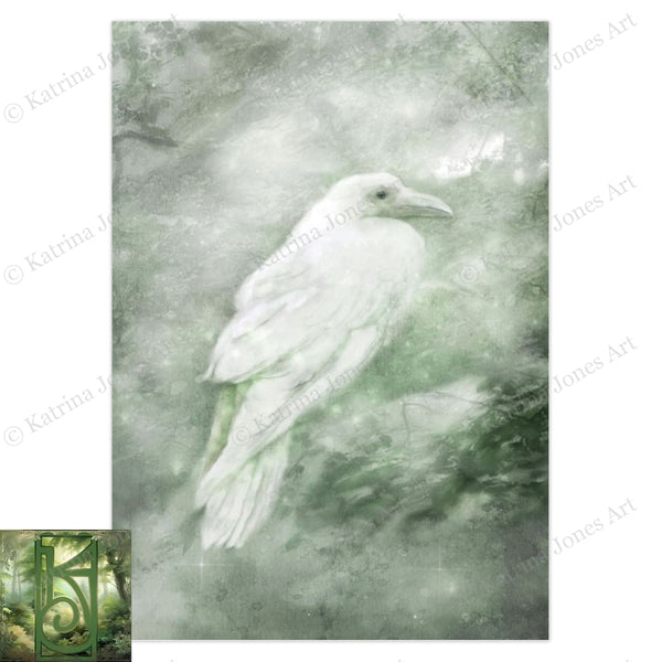 Celtic White Raven Greeting Card Fantasy Mystical Blank Notecard 10 Cards