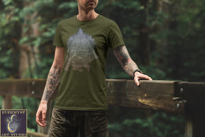 Compass Bear Celtic Tribal T-Shirt Wilderness Adventure Graphic Design Clothing Mens Womens Shirt