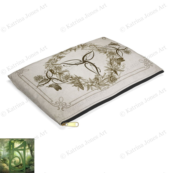 Vintage Triskelle Accessory Zippered Pouch Purse Tarot Oracle Deck Makeup Zip Cosmetic Bag Celtic