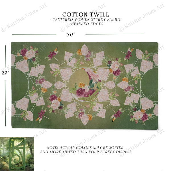 Green Geometric Altar Cloth - Witchy Summer Decor For Litha Rec