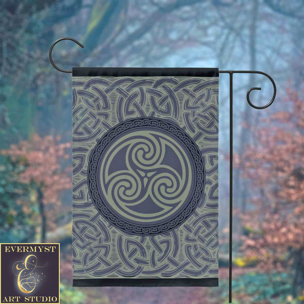 Dark Celtic Triskelle Garden Flag Double / 18.325X27 Inch