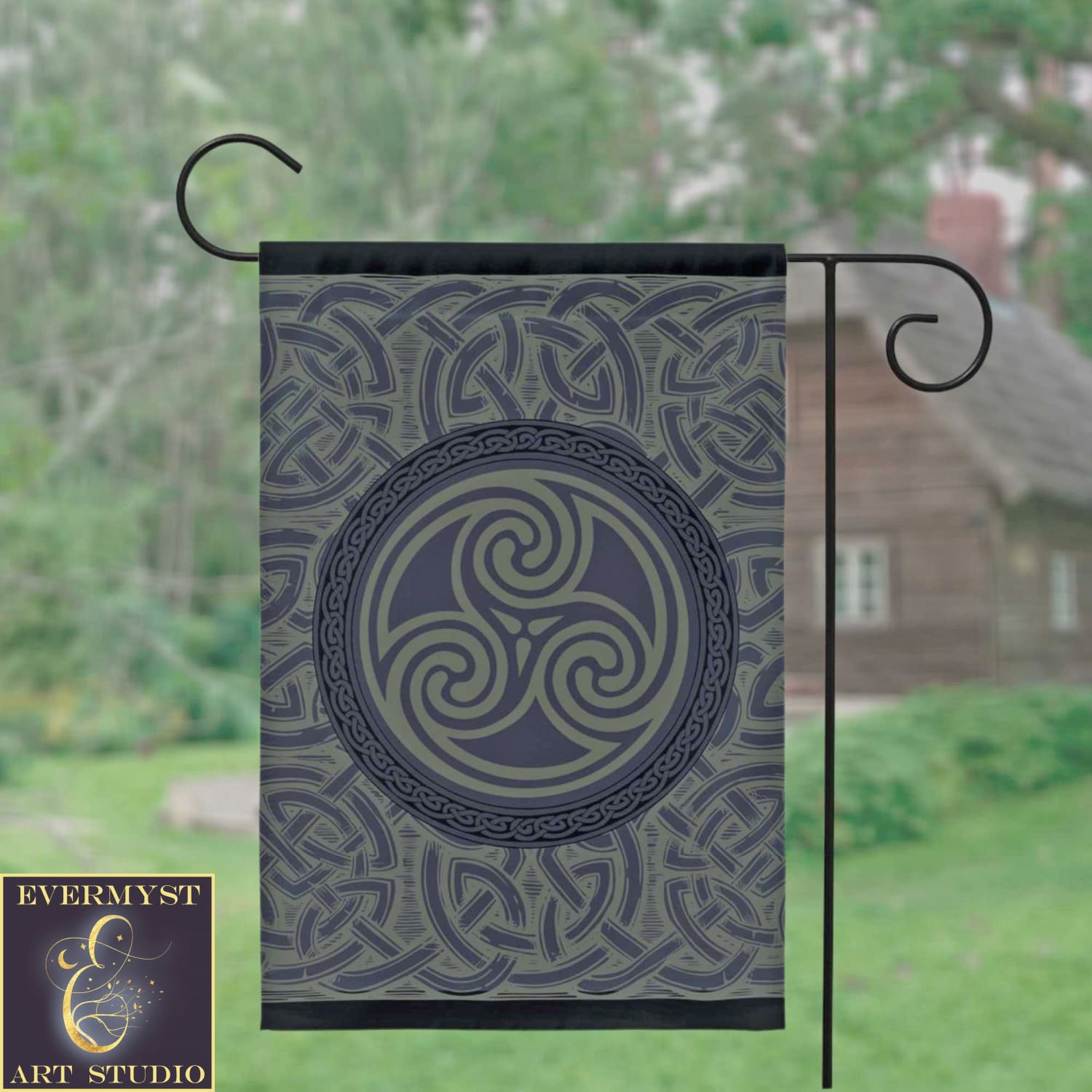 Dark Celtic Triskelle Garden Flag Single / 12X18 Inch