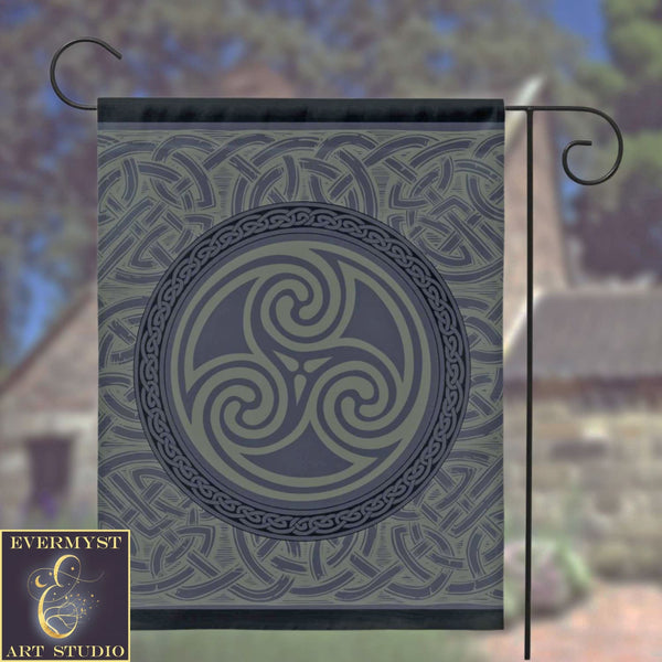 Dark Celtic Triskelle Garden Flag Single / 24.5X32.125 Inch