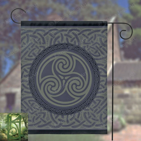 Dark Celtic Triskelle Garden Flag Single / 24.5X32.125 Inch