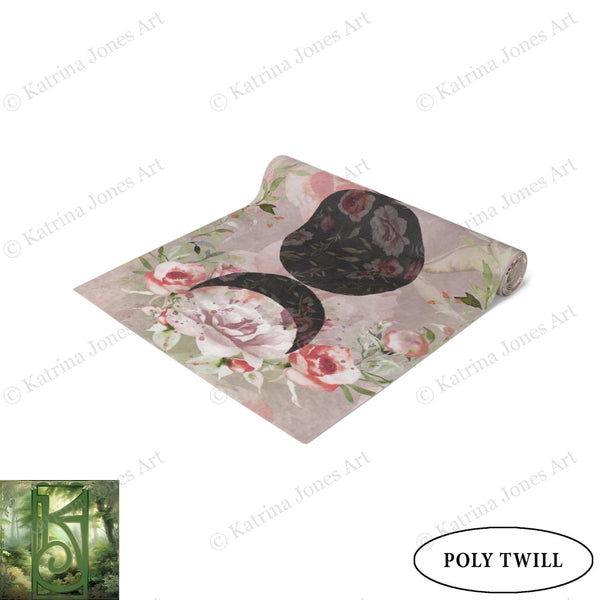 Triple Rose Moon Altar Cloth Table Runner - Wicca Witch Goddess Display