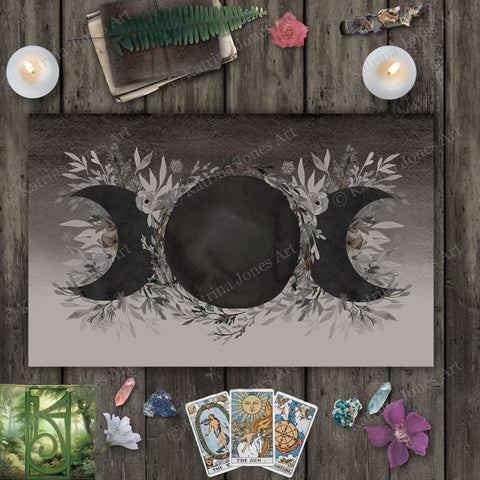 Dark Winter Triple Moon Altar Cloth Rec