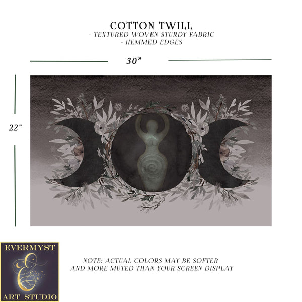 Dark Winter Triple Moon Goddess Altar Cloth Rec