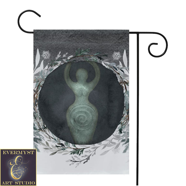 Dark Winter Triple Moon Goddess Garden Flag