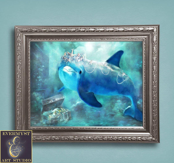 Dolphin Fantasy Painting Decor With Fairy Tale Theme Art