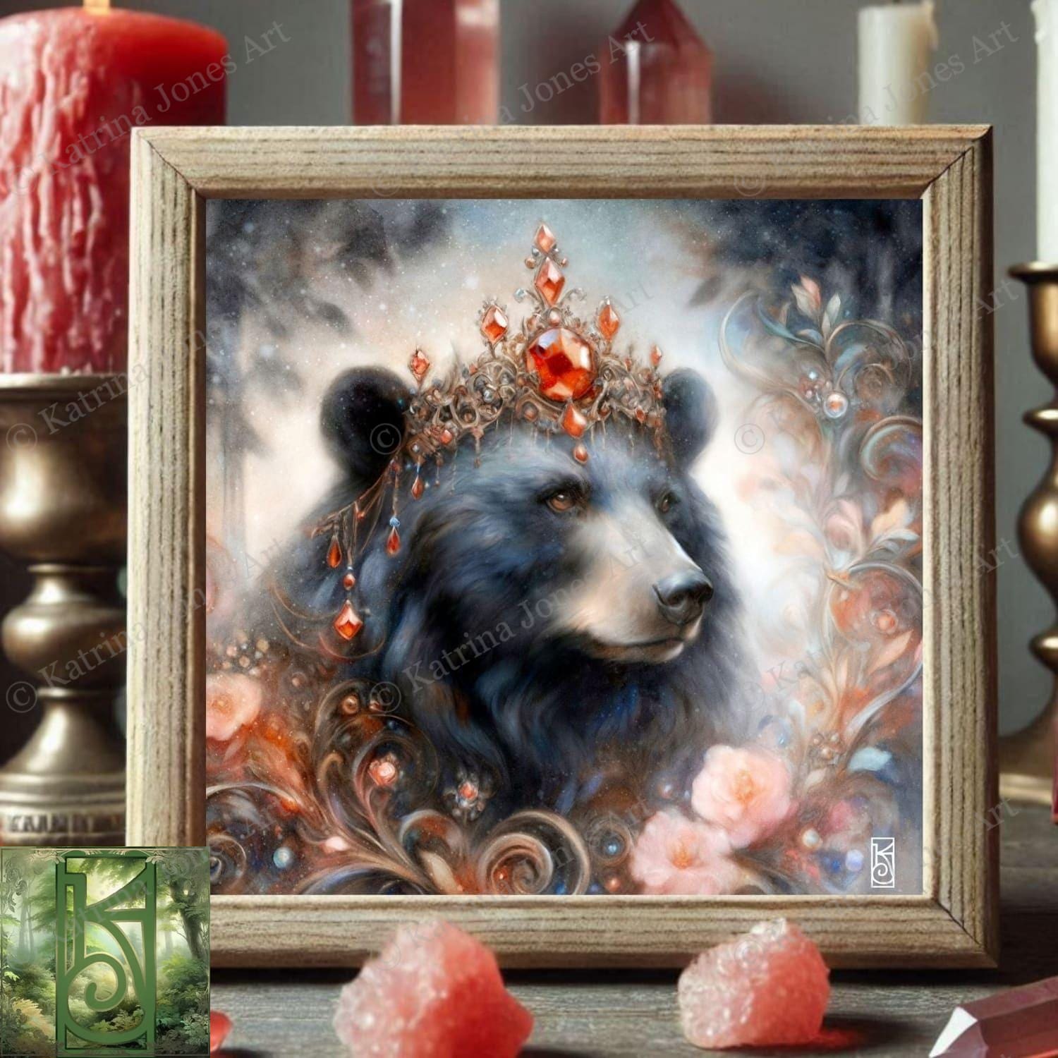 Enchanted Animal Spirit Bear Painting Art Print
