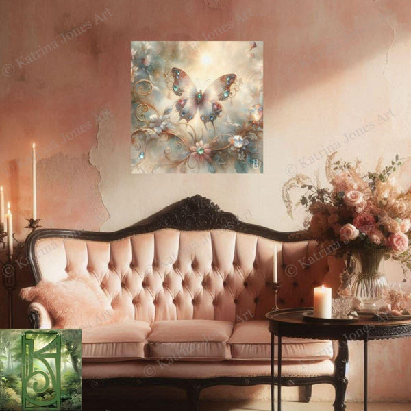 Enchanted Animal Spirit Butterfly Painting Art Print