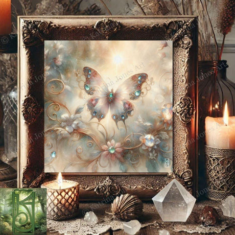 Enchanted Animal Spirit Butterfly Painting Art Print