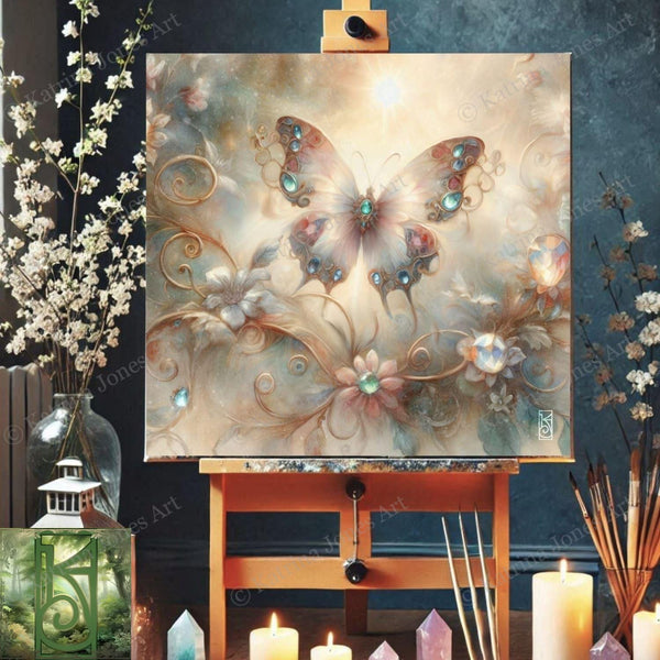 Enchanted Animal Spirit Butterfly Painting Art Print