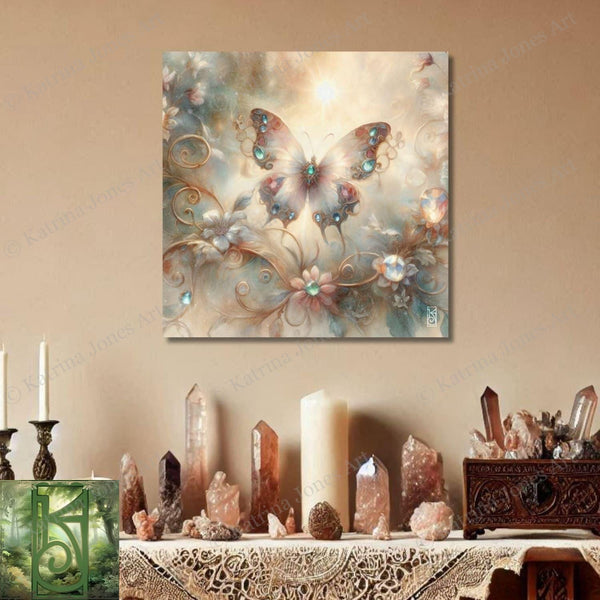 Enchanted Animal Spirit Butterfly Painting Art Print