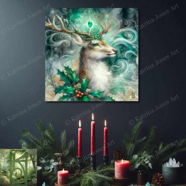 Enchanted Animal Spirit Deer Painting Art Print