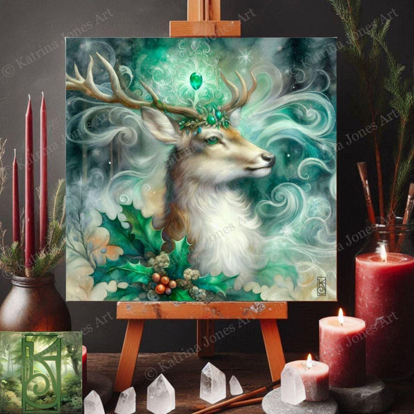 Enchanted Animal Spirit Deer Painting Art Print