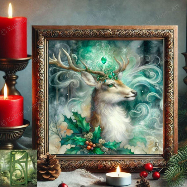 Enchanted Animal Spirit Deer Painting Art Print