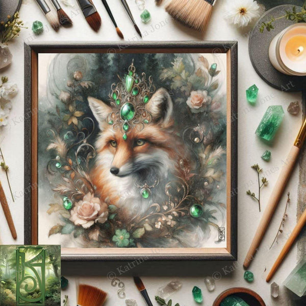 Enchanted Animal Spirit Fox Painting Art Print
