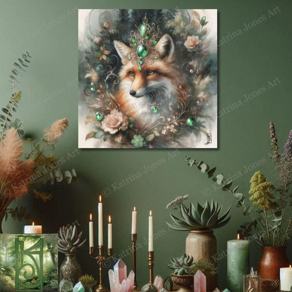 Enchanted Animal Spirit Fox Painting Art Print