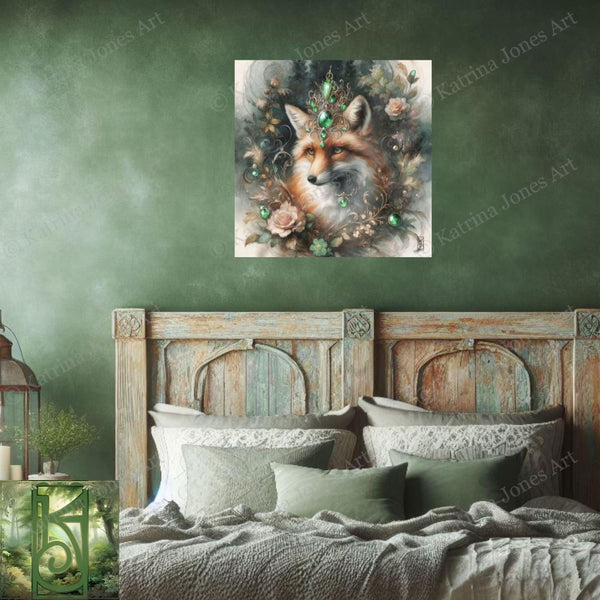 Enchanted Animal Spirit Fox Painting Art Print