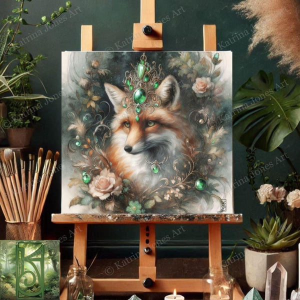 Enchanted Animal Spirit Fox Painting Art Print