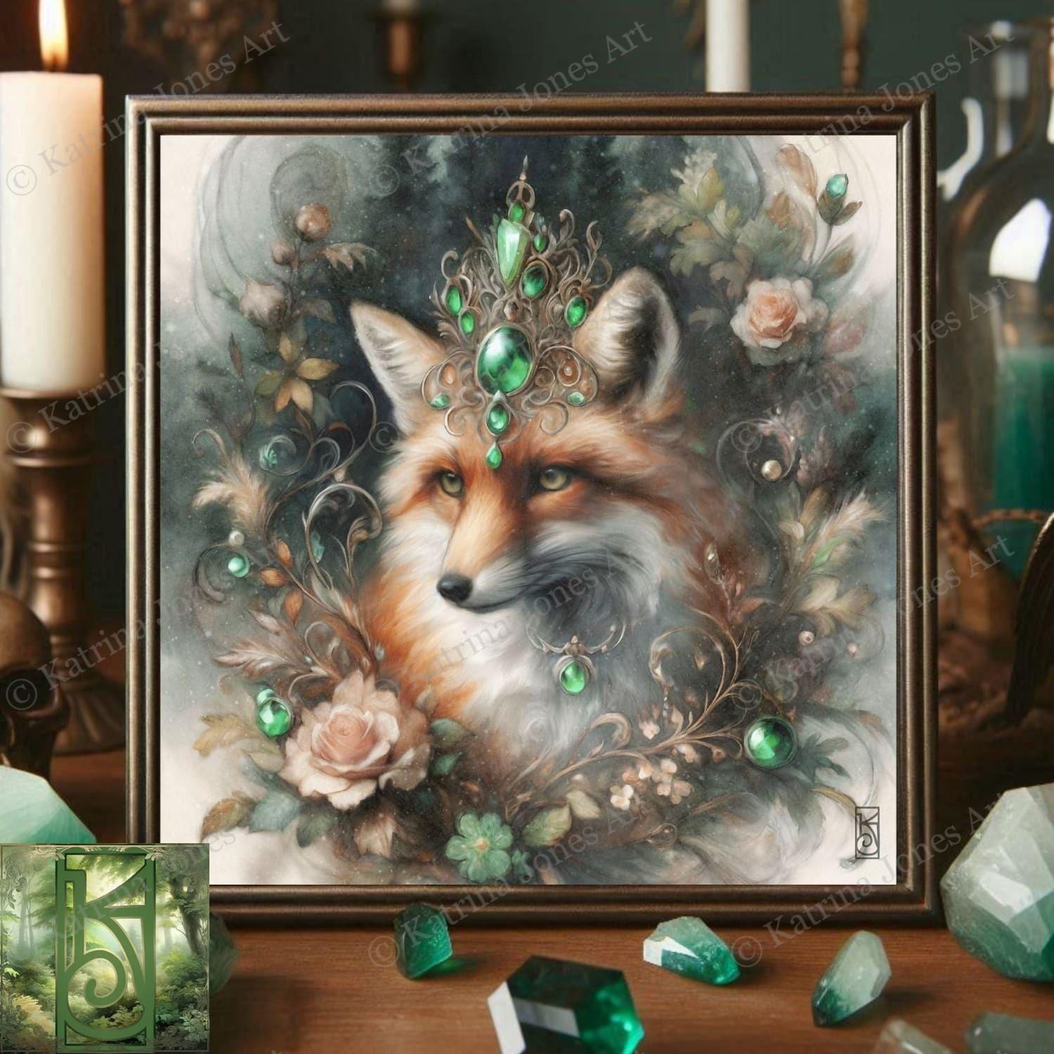 Enchanted Animal Spirit Fox Painting Art Print