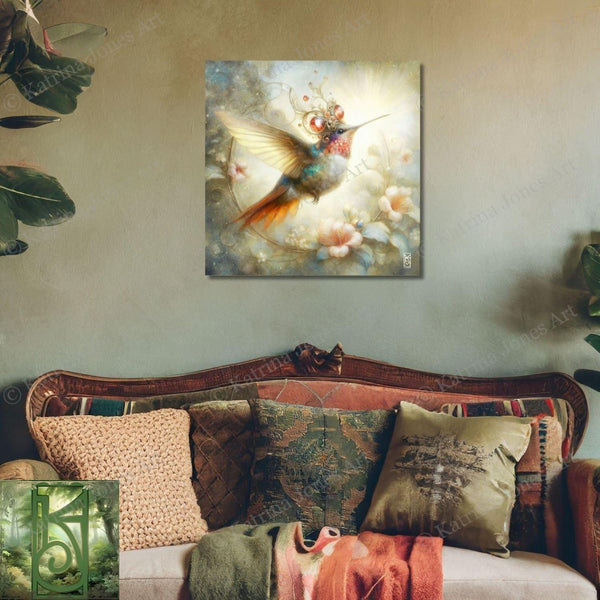 Enchanted Animal Spirit Hummingbird Painting Art Print