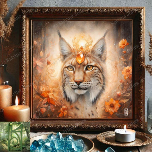 Enchanted Animal Spirit Lynx Painting Art Print