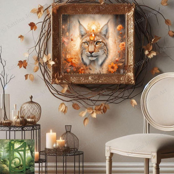 Enchanted Animal Spirit Lynx Painting Art Print