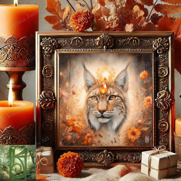 Enchanted Animal Spirit Lynx Painting Art Print