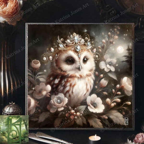 Enchanted Animal Spirit Owl Painting Art Print