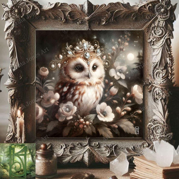 Enchanted Animal Spirit Owl Painting Art Print