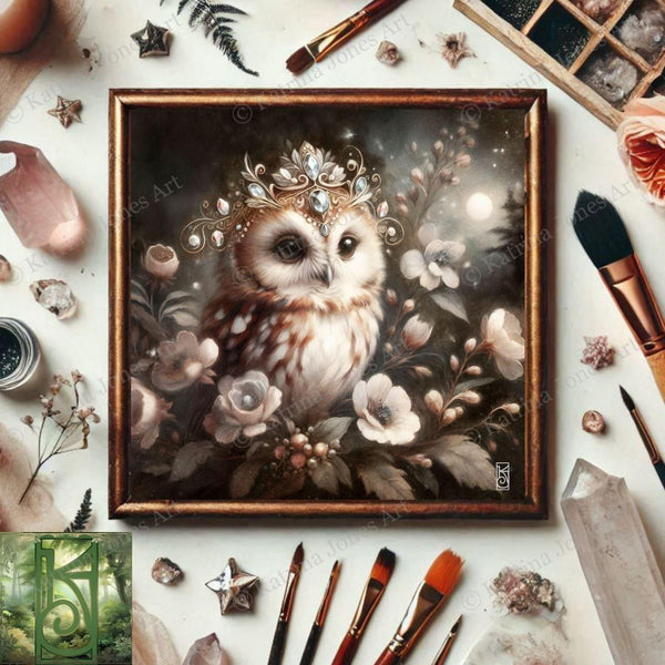 Enchanted Animal Spirit Owl Painting Art Print