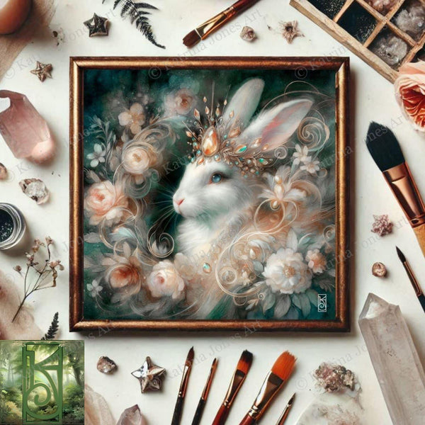 Enchanted Animal Spirit Rabbit Painting Art Print