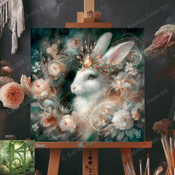 Enchanted Animal Spirit Rabbit Painting Art Print