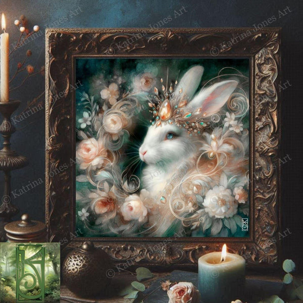Enchanted Animal Spirit Rabbit Painting Art Print