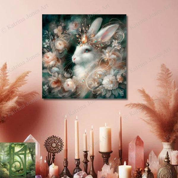 Enchanted Animal Spirit Rabbit Painting Art Print